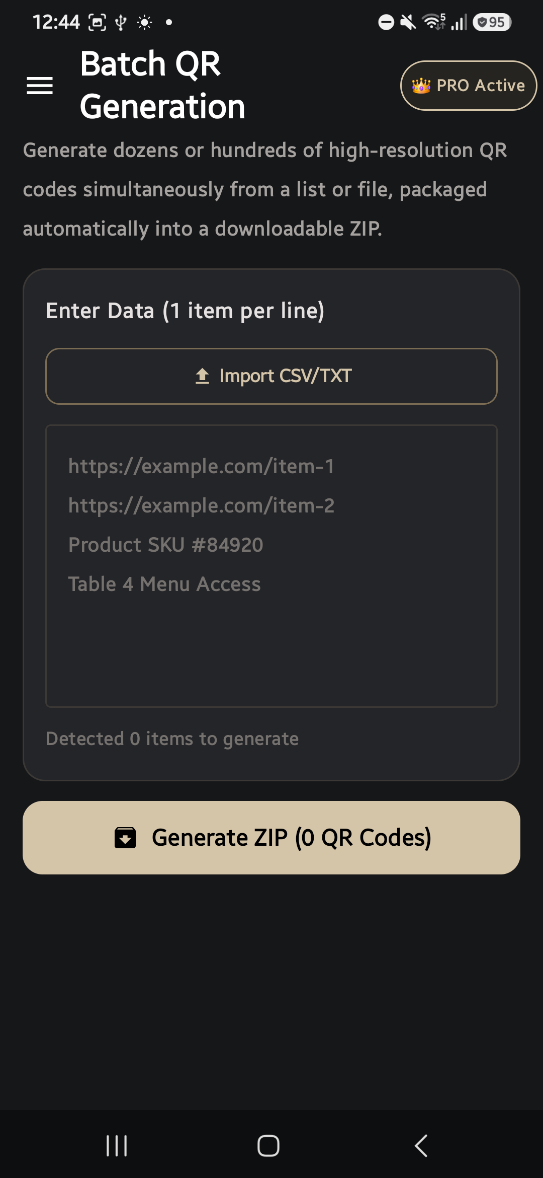 Batch QR generator